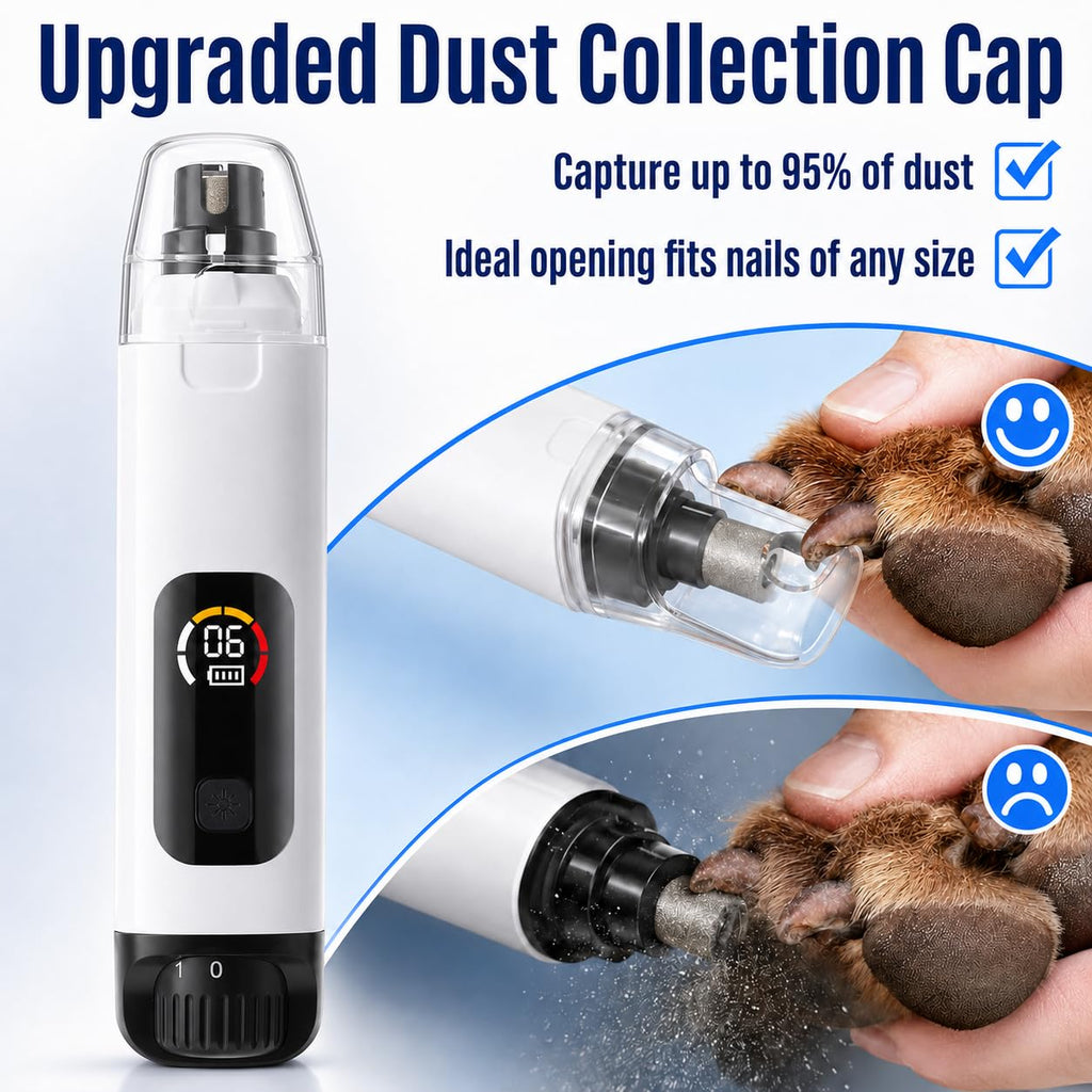 6-Speed Electric Pet Nail Grinder with LED Lights F410