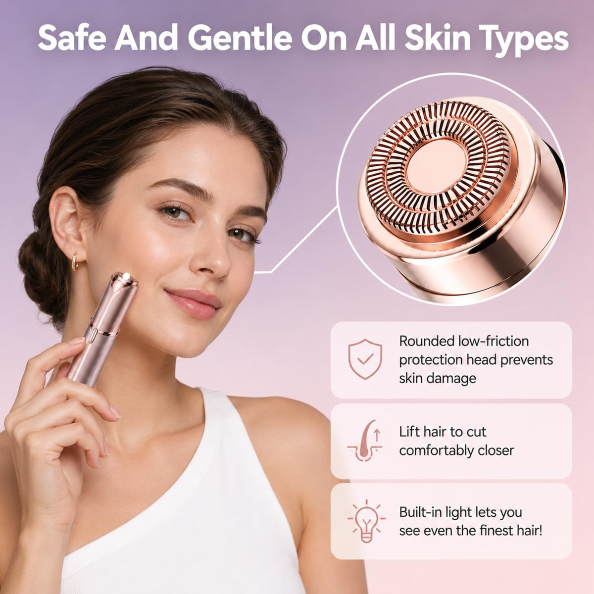 Facial Hair Remover Mini Portable Electric Razor Shaver A47064