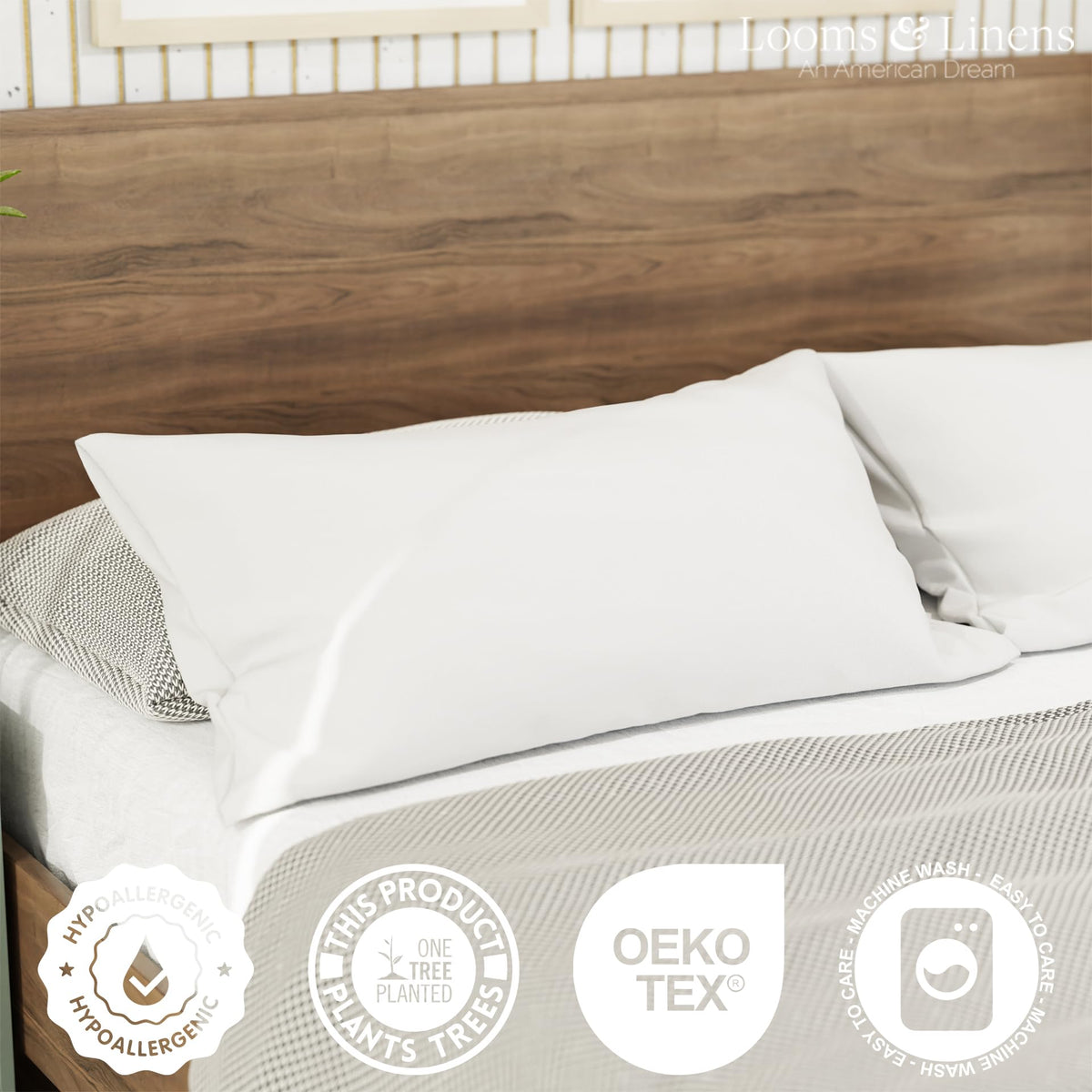 King Size Pillows Set of 2 20 x 36 Hypoallergenic Down Alternative Pillow Inserts A651109