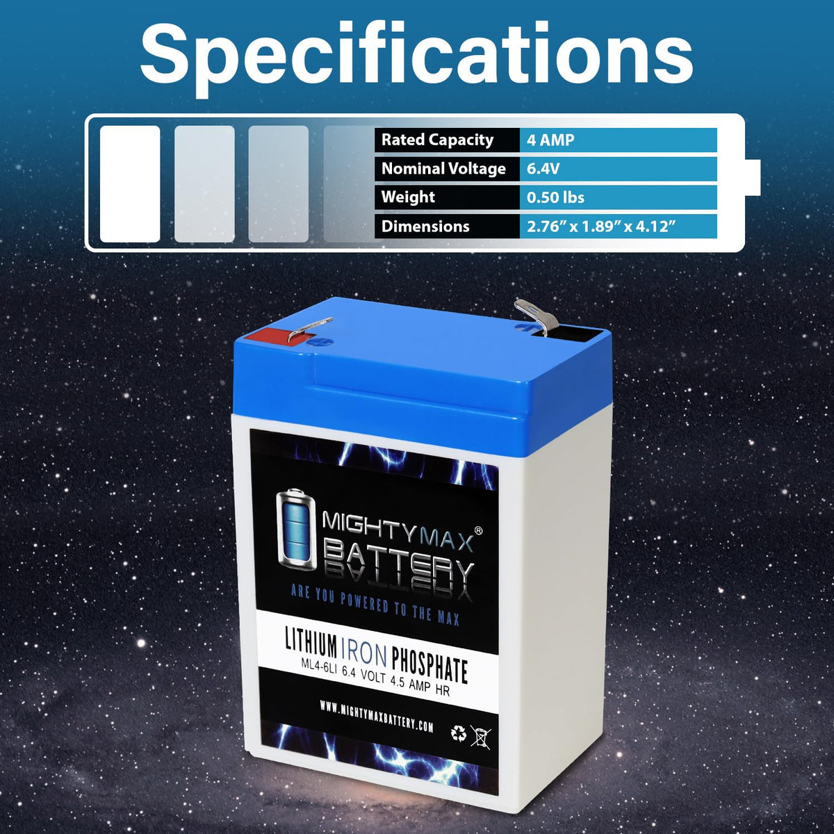 6V 4.5AH Lithium Replacement Battery W872235