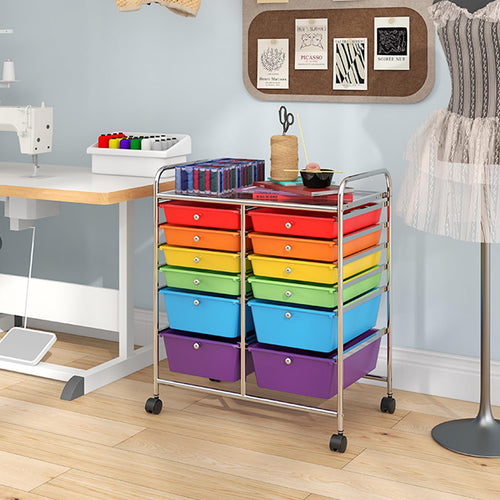 12 Drawer Rolling Storage Cart S247