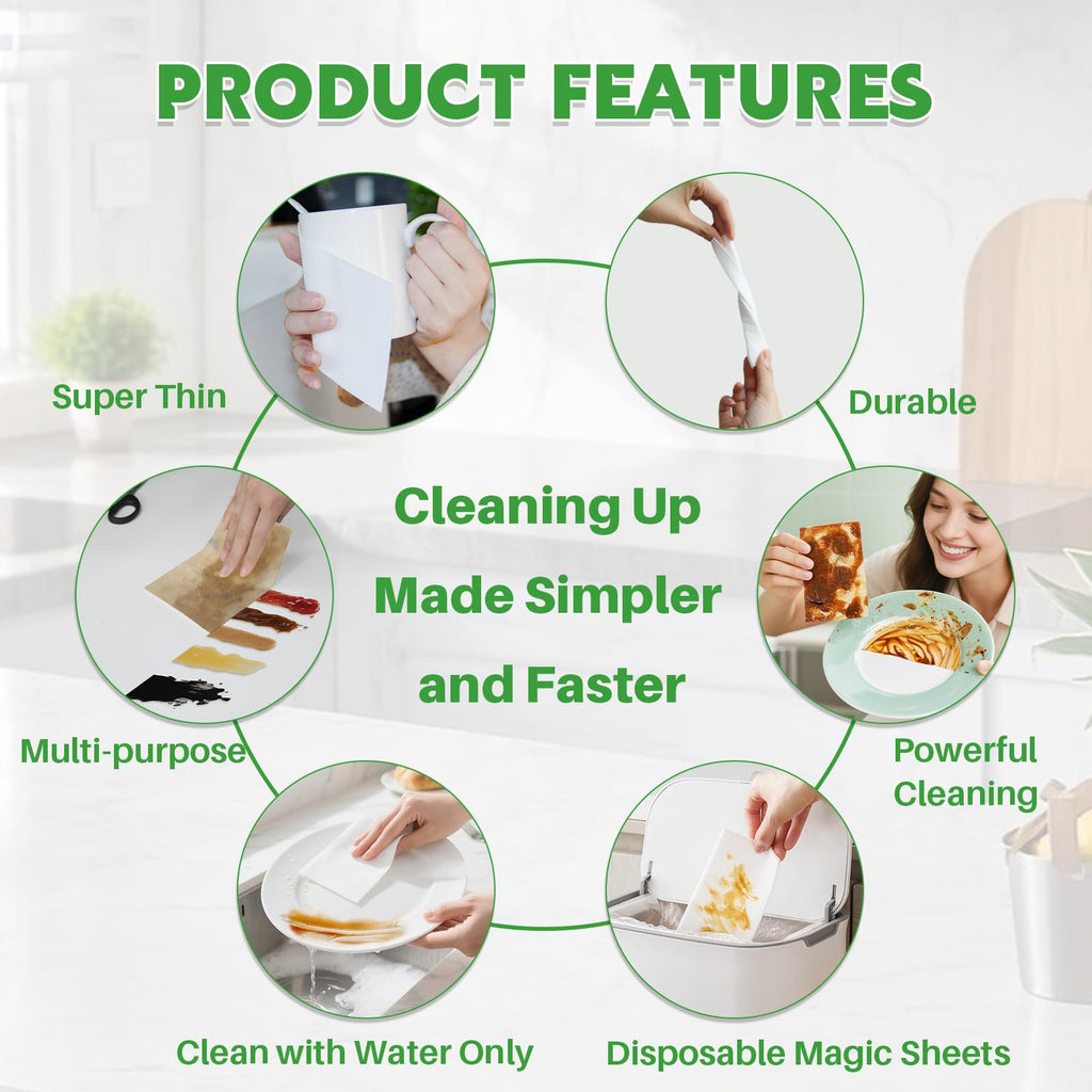 Magic Sponge Eraser Sheets, 52 Pack Dish Wipes J26763