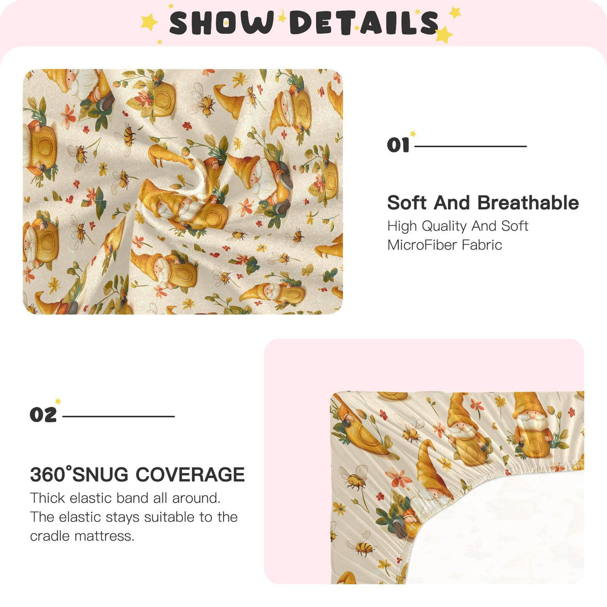 Soft Breathable Microfiber Crib Sheet U85077