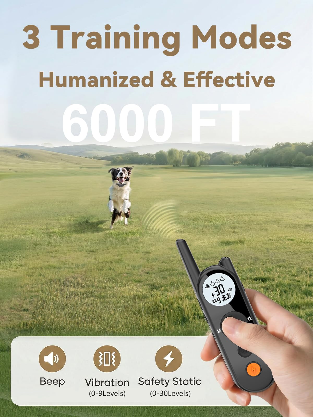 Wireless Dog Fence Up to 3500ft Waterproof Rechargeable Pet Containment System U39448