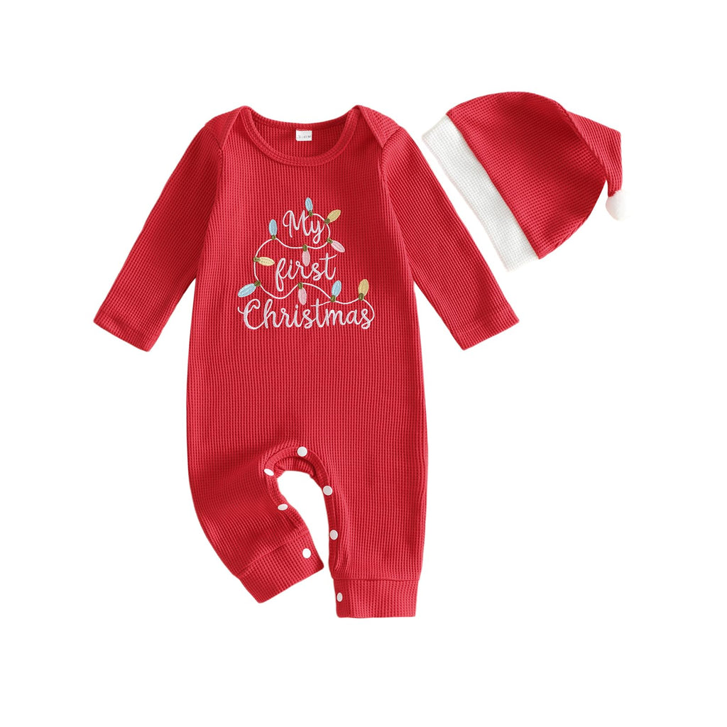 Baby Christmas Lights Romper + Santa Hat P945947