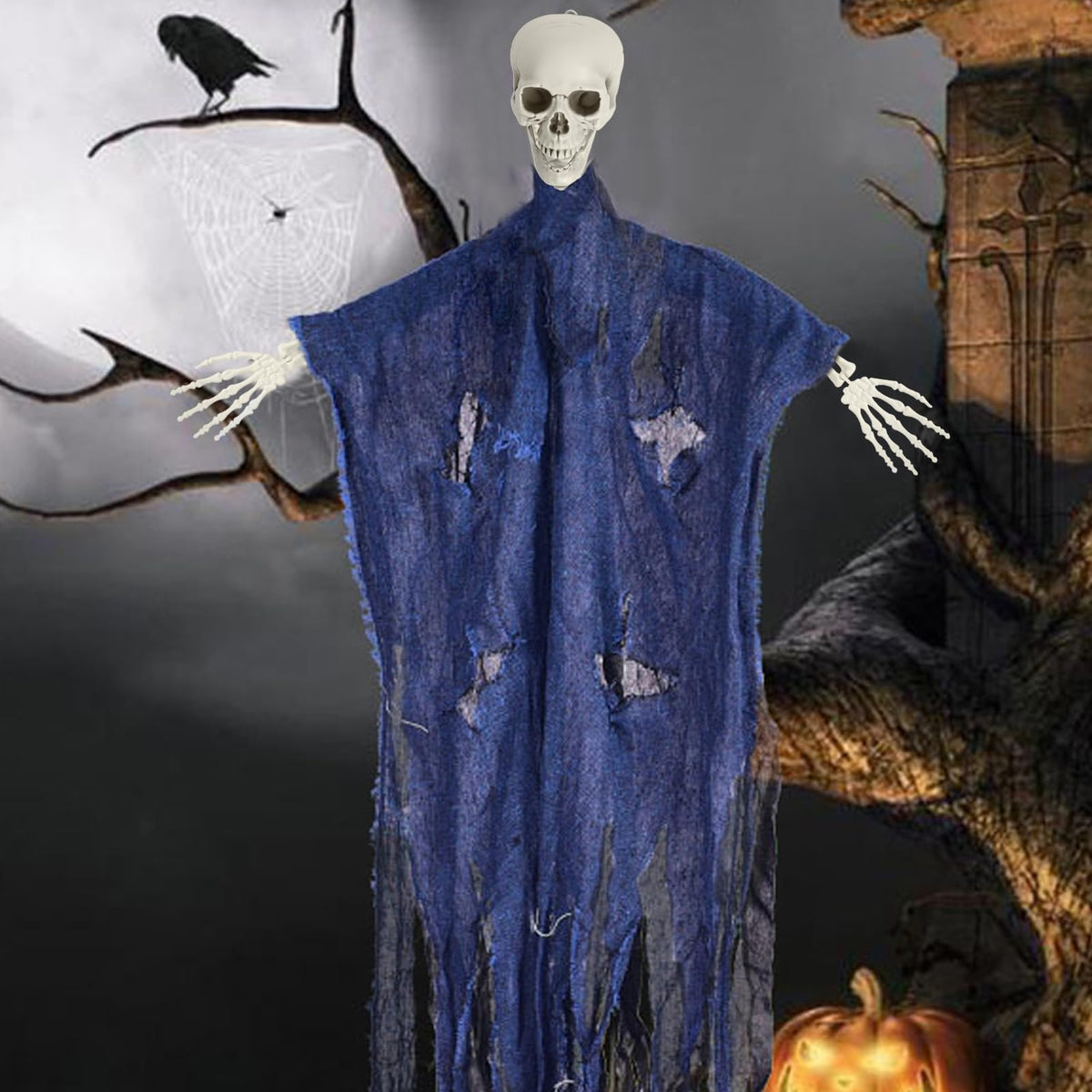 Halloween Skeleton Decoration 65inch Plastic Life Size Q7924