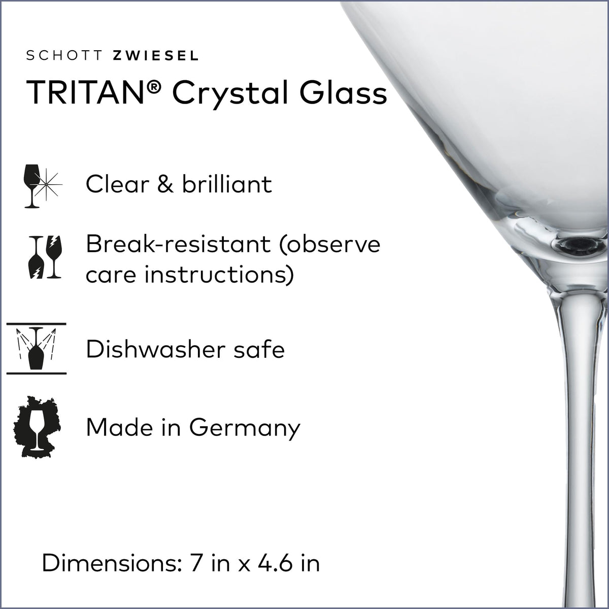 Martini Glass Set of 6 Dishwasher-Safe Tritan Crystal 8.5 Ounce O509