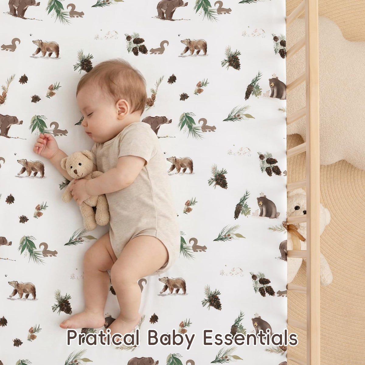 3 Pack Ultra Soft Breathable Fitted Crib Sheets 28x52 Inch C880347