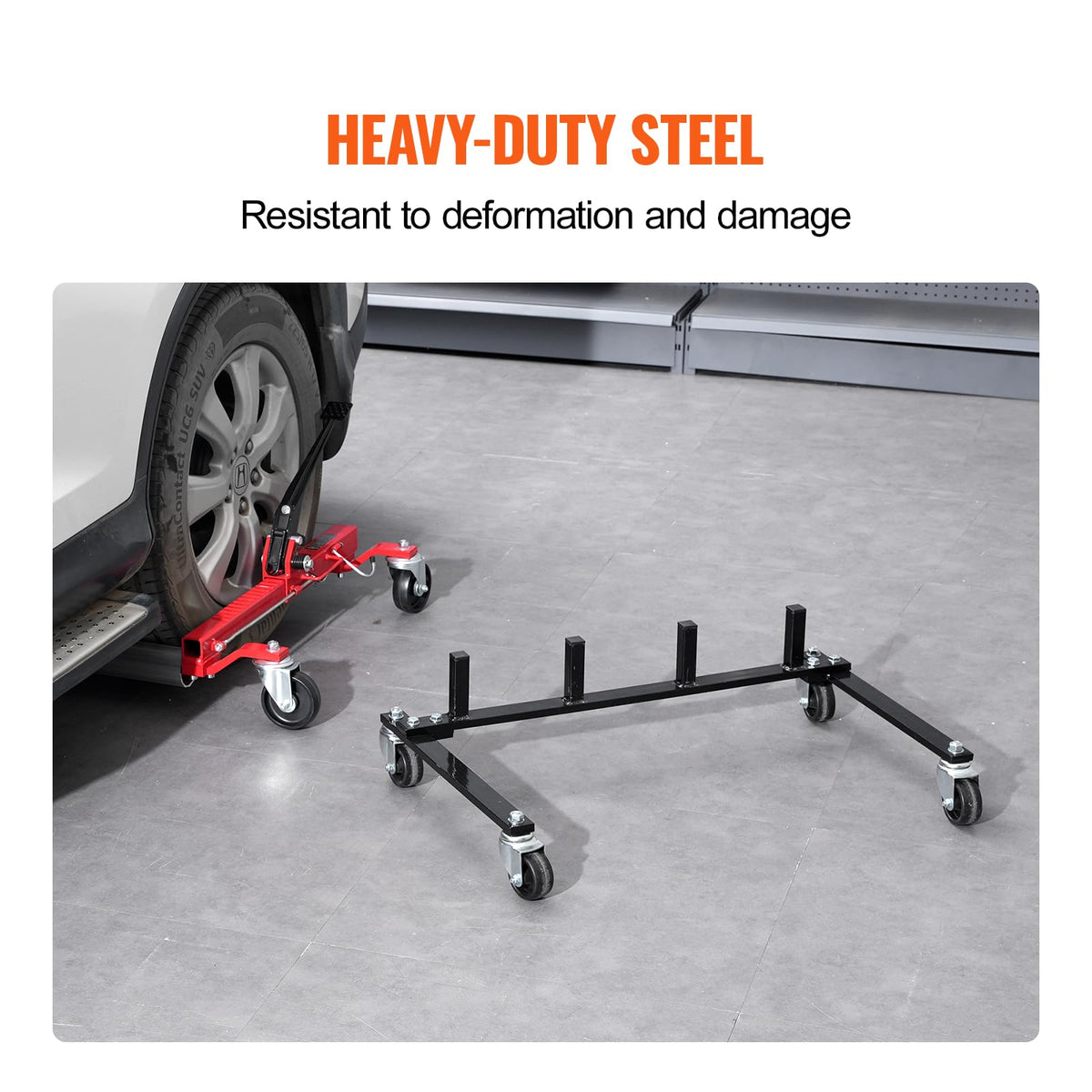 Car Dolly Rack with 360° Rotatable Wheels, 4-Dolly Capacity V147798