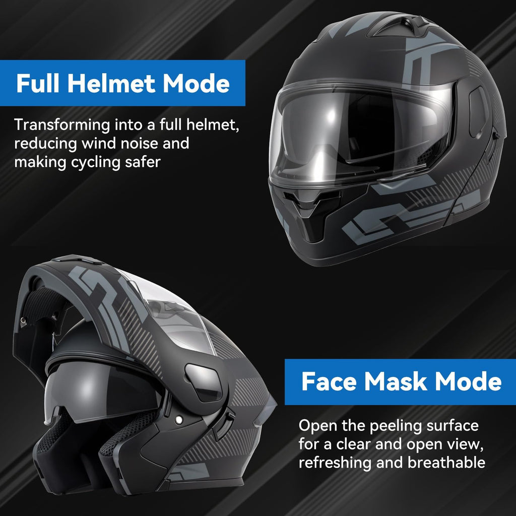 DOT Approved Modular Flip Up Motorcycle Helmet N163