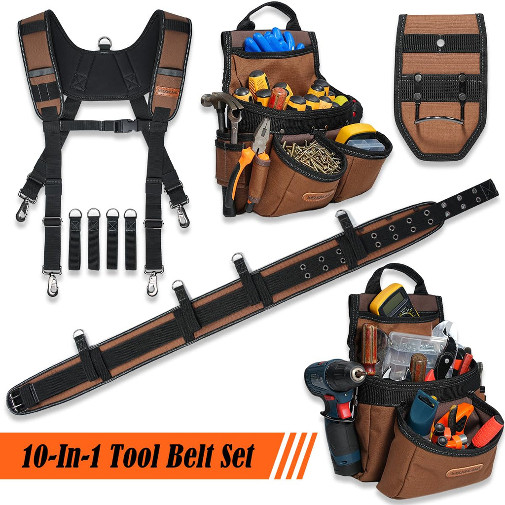 39-Pocket Heavy-Duty Tool Belt With Suspenders Q18831