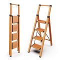 4 Step Ladders, 300lbs Load, 36'' Top Step, Wood Grain V877743