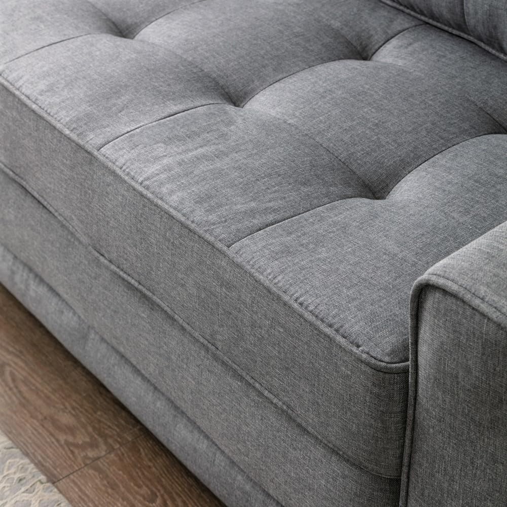 Light Gray Tufted Pull-Out Sleeper Loveseat I8267