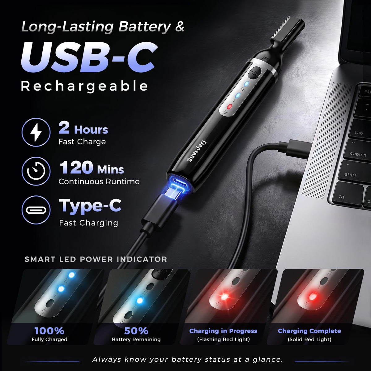 Electric Rechargeable Eyebrow Trimmer with Rinseable Blade Y925457