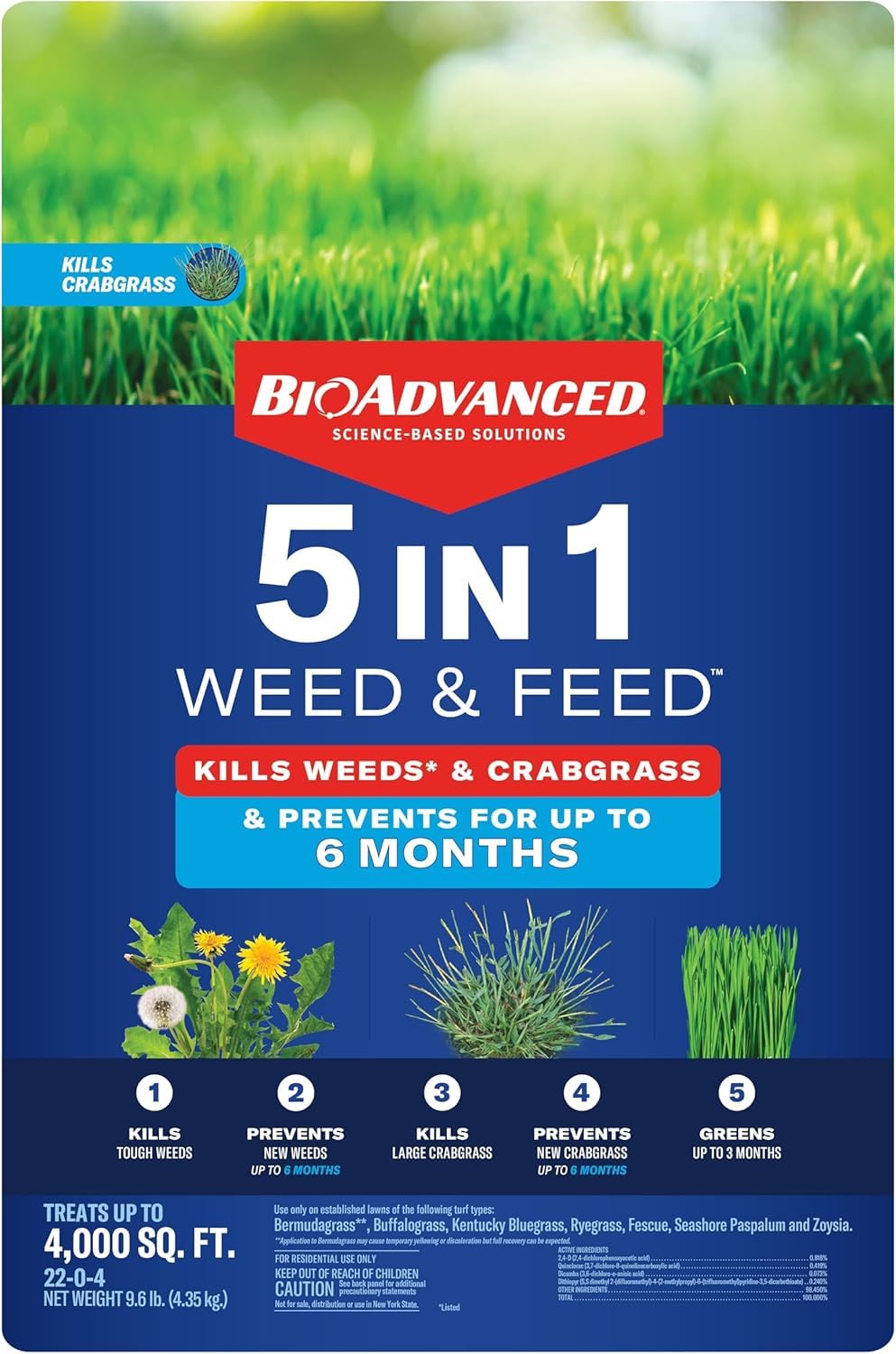 5-in-1 Weed and Feed Granules 9.6 lb Bag R19562
