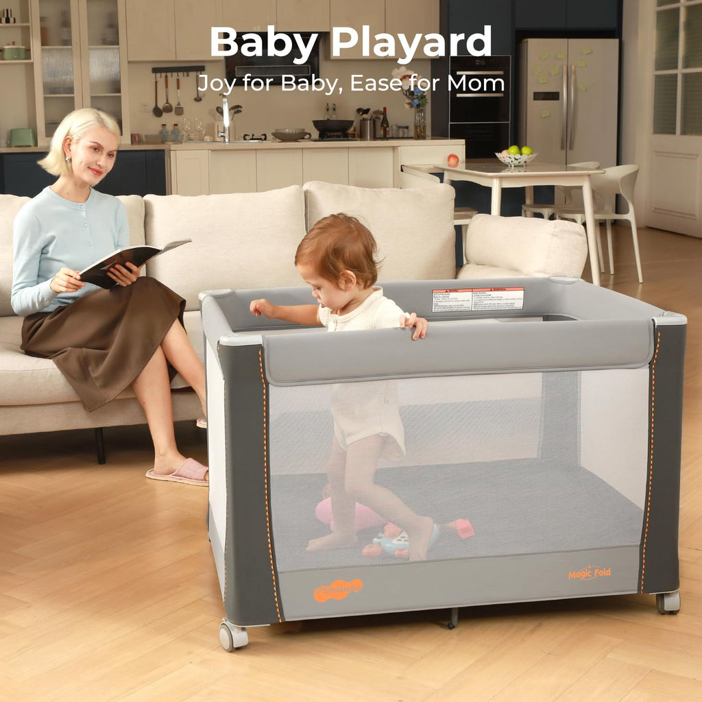 3-in-1 Pack and Play with Bassinet & Changing Table E509