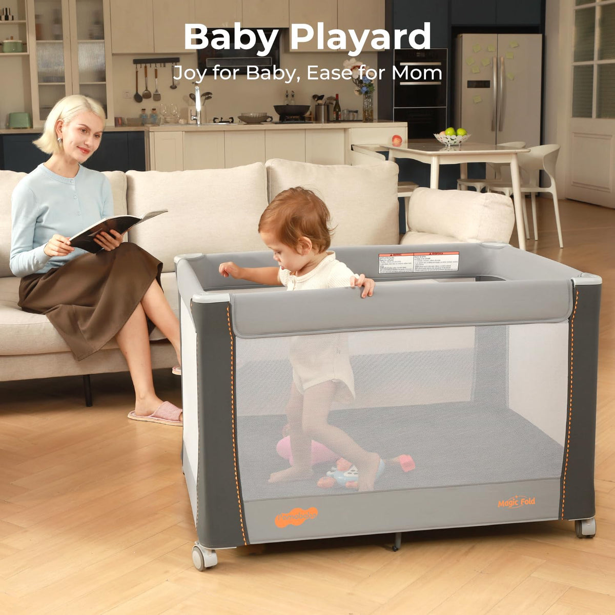3-in-1 Pack and Play with Bassinet & Changing Table E509