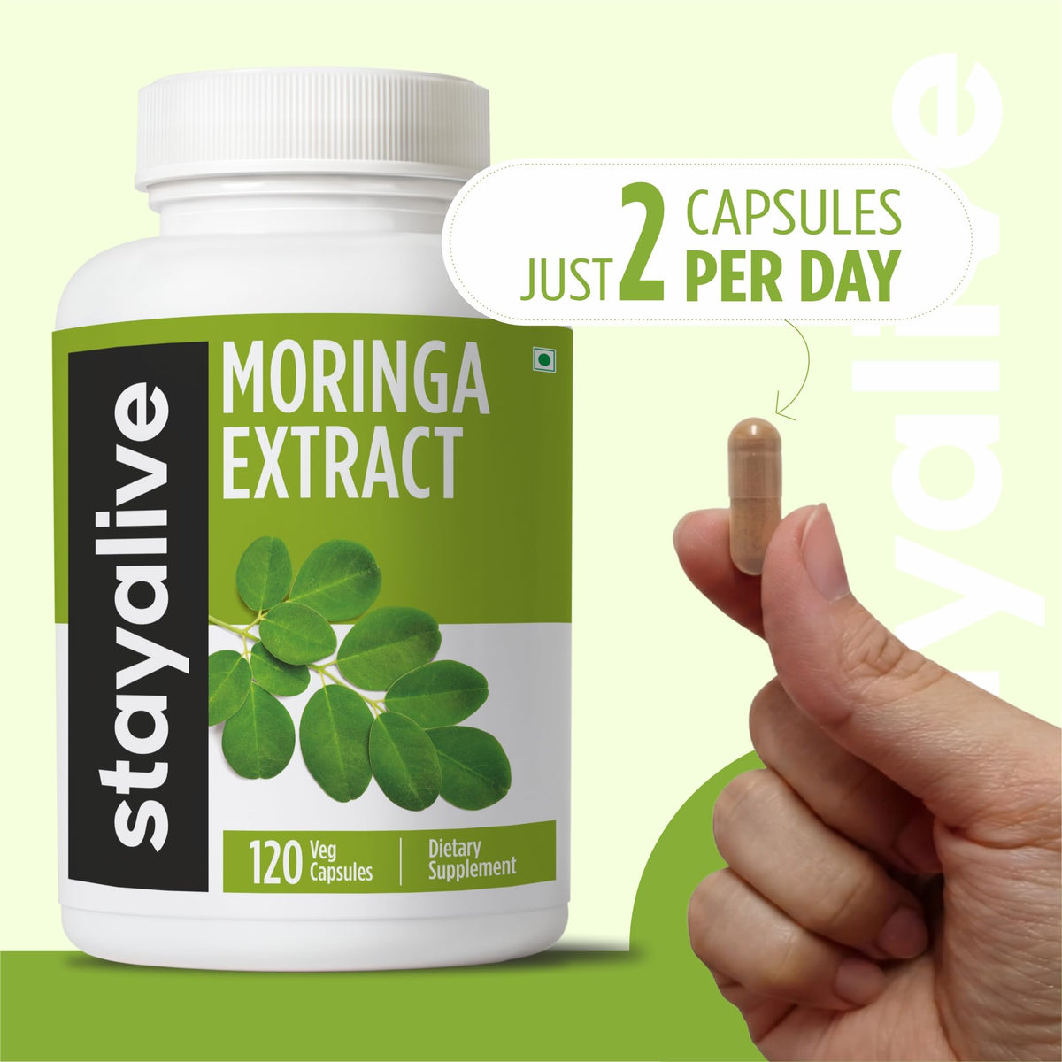 1000mg Moringa Capsules 20:1 Extract 120 Pills B344