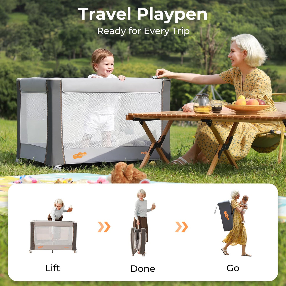 3-in-1 Pack and Play with Bassinet & Changing Table E509