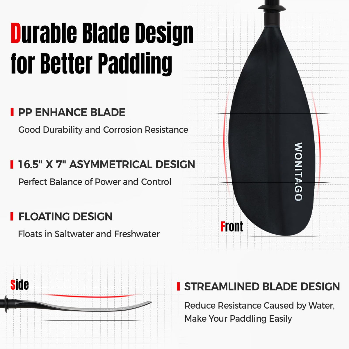 Adjustable Lightweight Kayak Paddle Y954