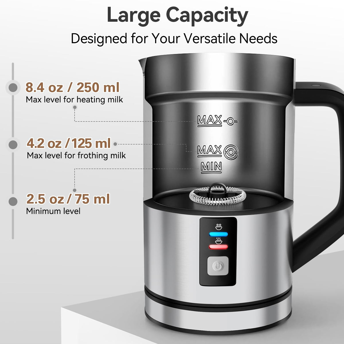 8.4oz Stainless Steel Milk Frother K6192