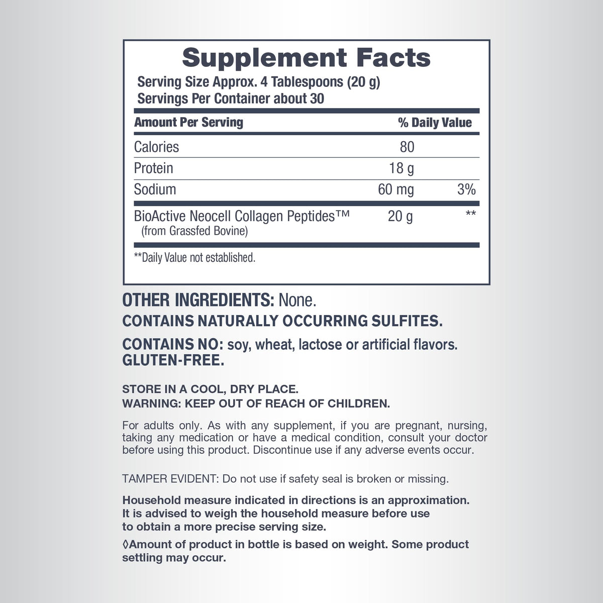 Unflavored Collagen Peptides Powder Q795409