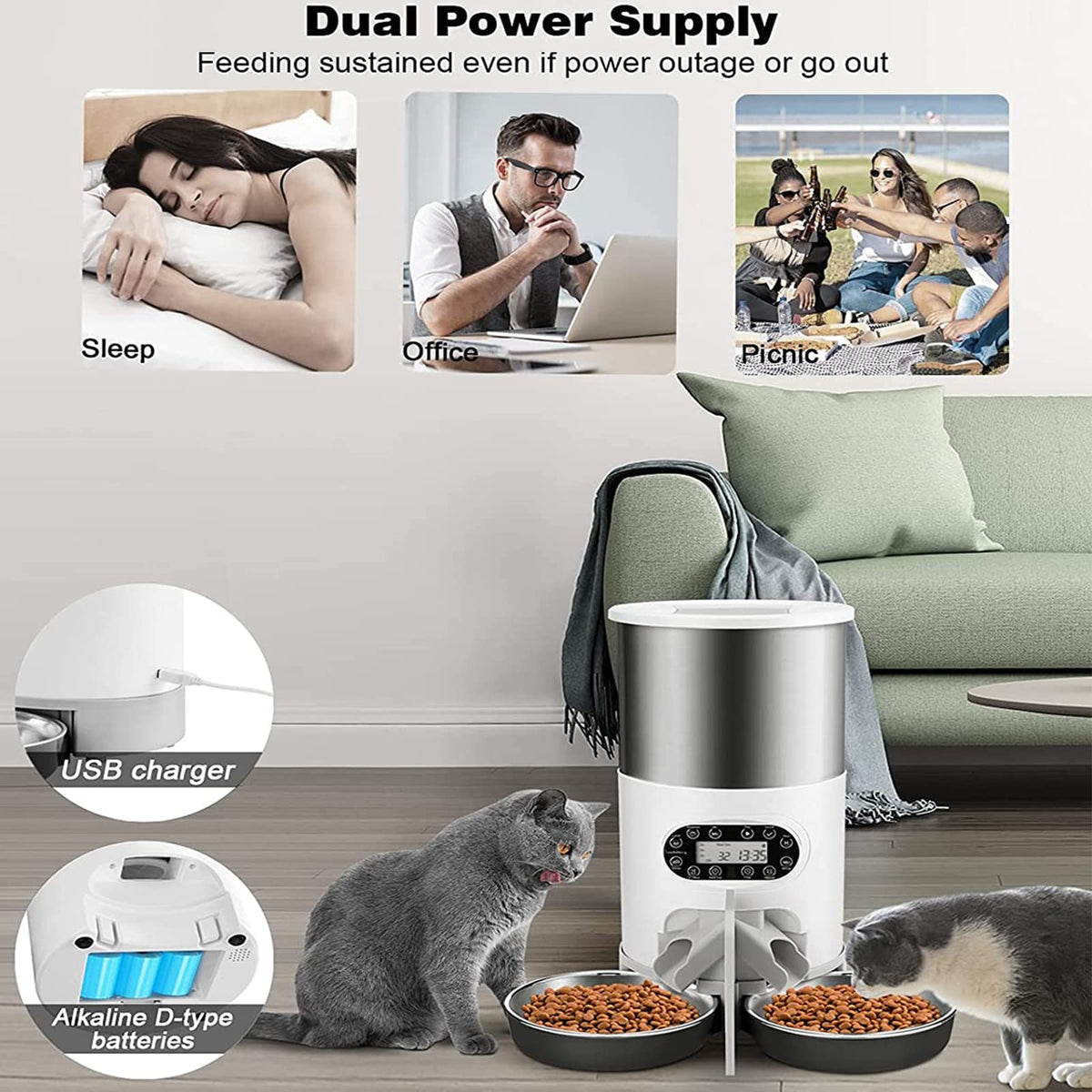 Automatic Cat Feeder 3L/4.5L Programmable A36023