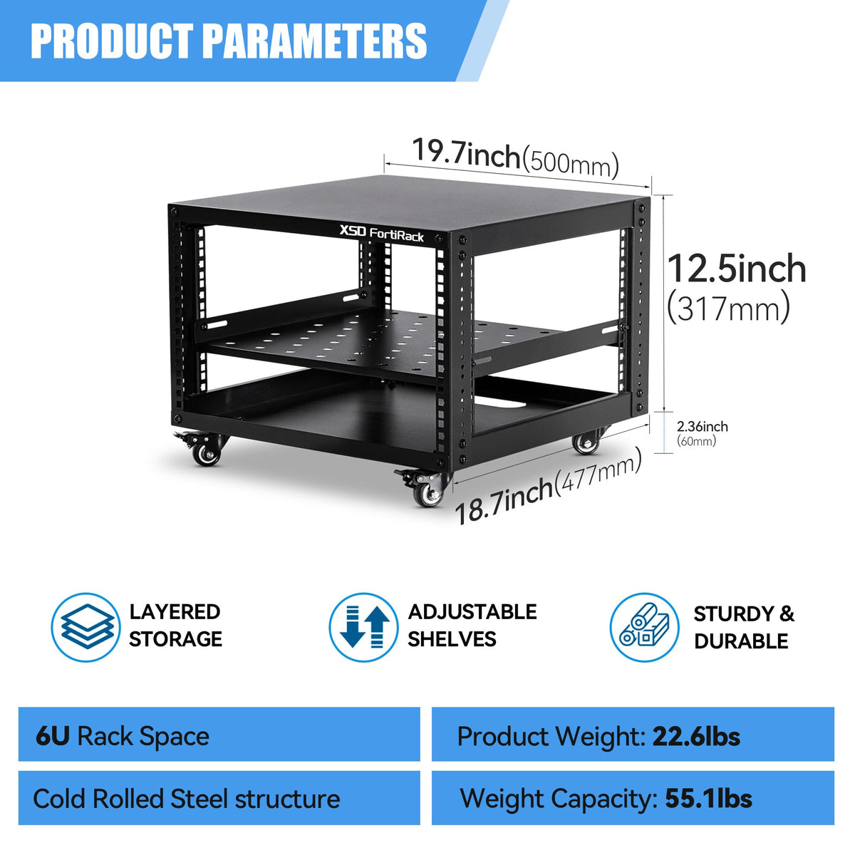 6U Open Frame Rack W64622