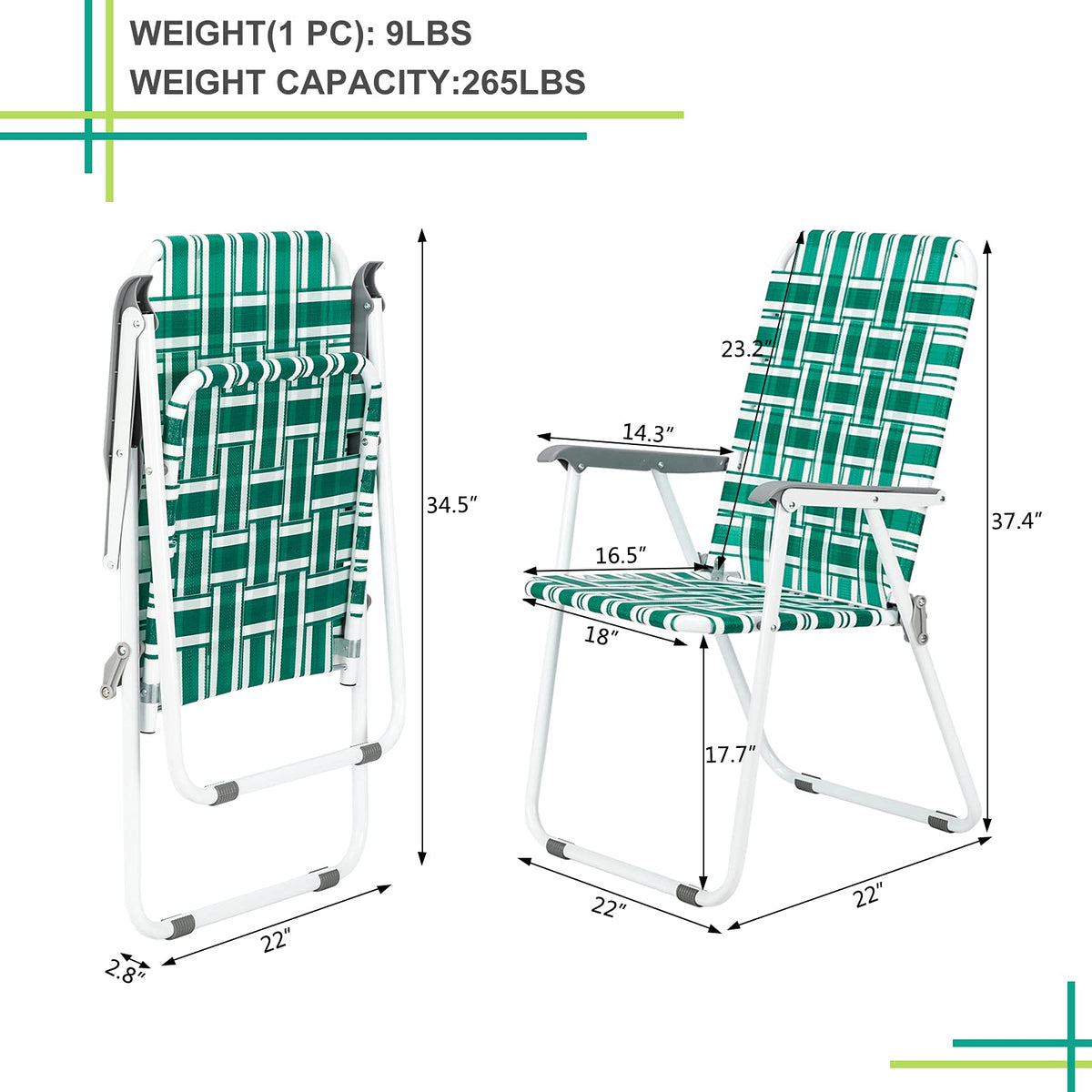 2 Pack Webbed Folding Chair A78685