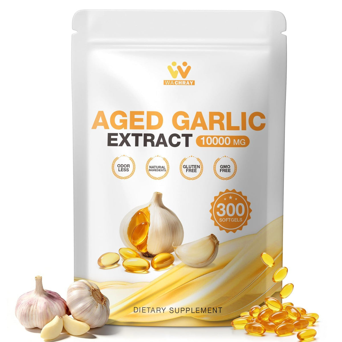 Odorless Garlic Extract Softgels 10000mg 300 Count P608516