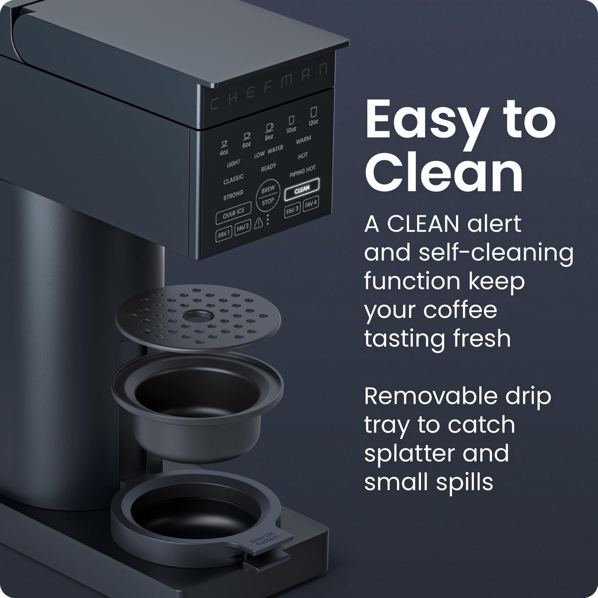 Single Serve Coffee Maker with Brew Strength Settings, 45 oz Removable Water Reservoir T767965