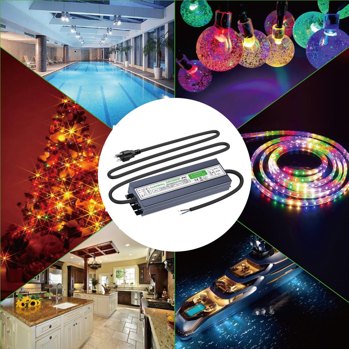 200 Watts 24V DC Waterproof IP67 LED Driver Power Supply G56470