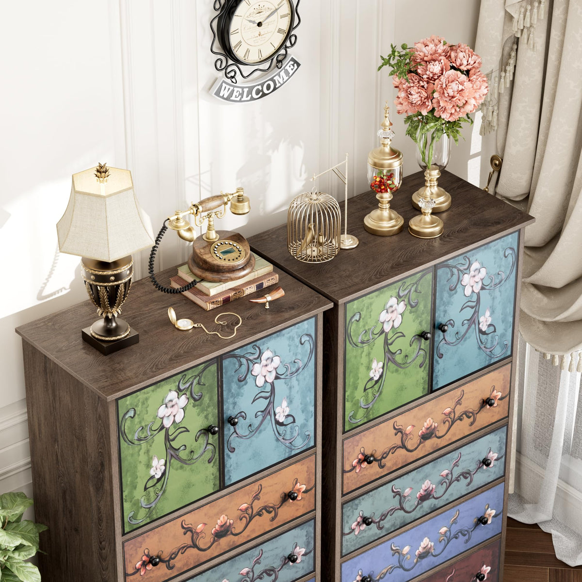 50" H Boho 4 Drawer Dresser O244