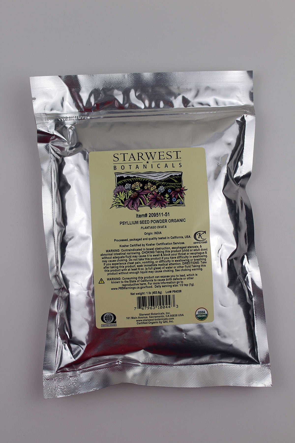 Organic Psyllium Seed Powder 1 Lb F797546