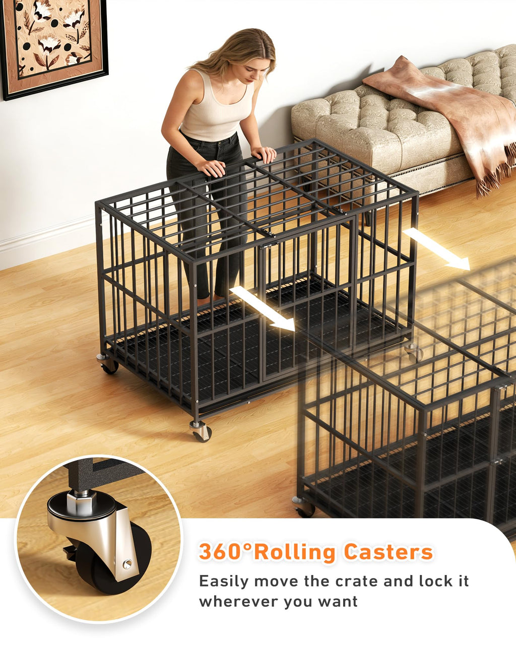 48 Inch Heavy Duty Black Dog Kennel X943