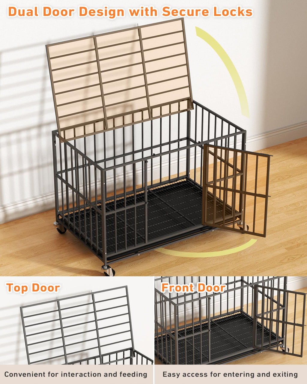 48 Inch Heavy Duty Black Dog Kennel X943