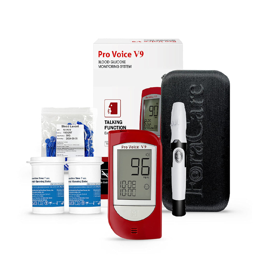 Talking Glucometer Diabetes Testing Kit with 100 Test Strips and 100 Lancets J52400