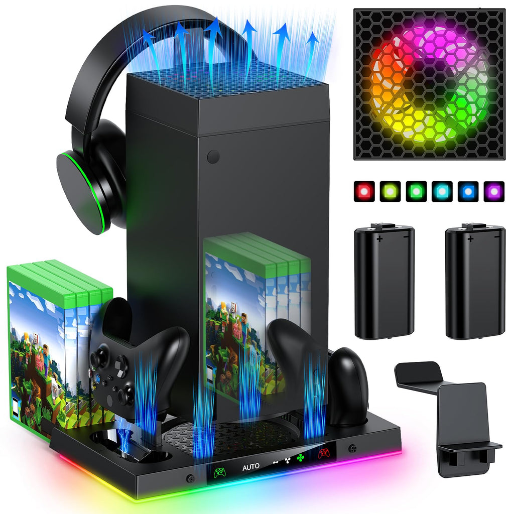 Black Cooling Fan Charge Stand for Xbox Series X Console A1071