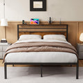 Black Twin Bed Frame with Headboard O292