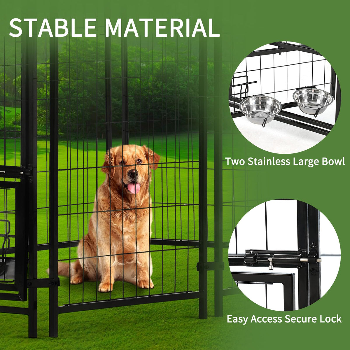 8'x4'x6' Outdoor Dog Kennel with Roof Z7204