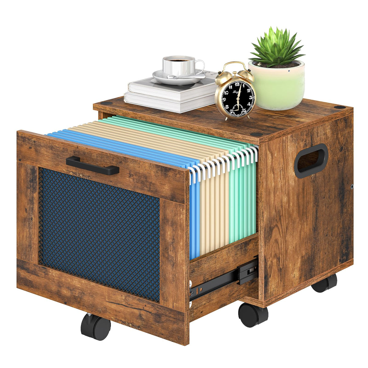 Rolling File Cabinet with Drawer F734
