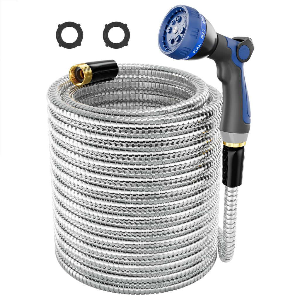 1/2"x 100FT 304 Stainless Steel Metal Hose with Blue Nozzle A804507