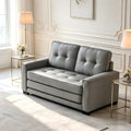 Light Gray Tufted Pull-Out Sleeper Loveseat I8267