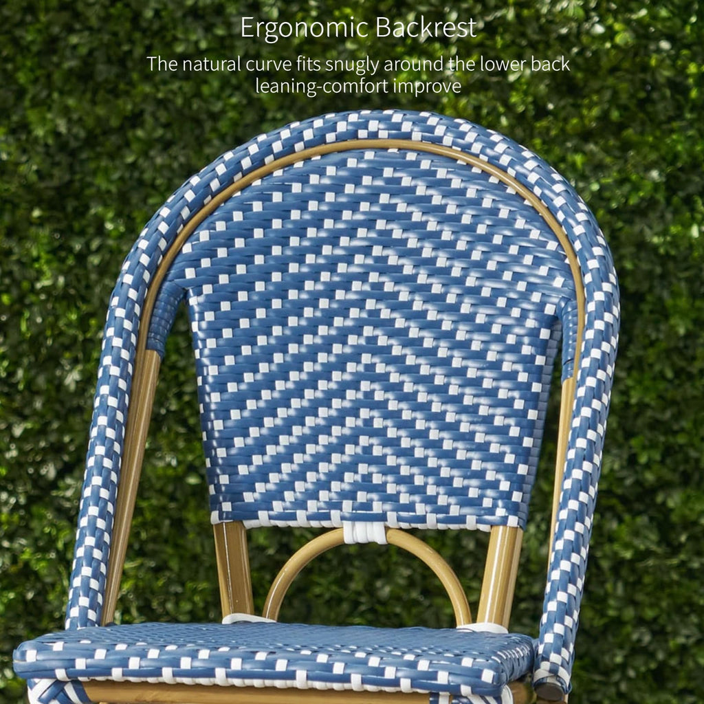 Teal Blue Rattan Counter Height Bar Stools Set of 2 E12898