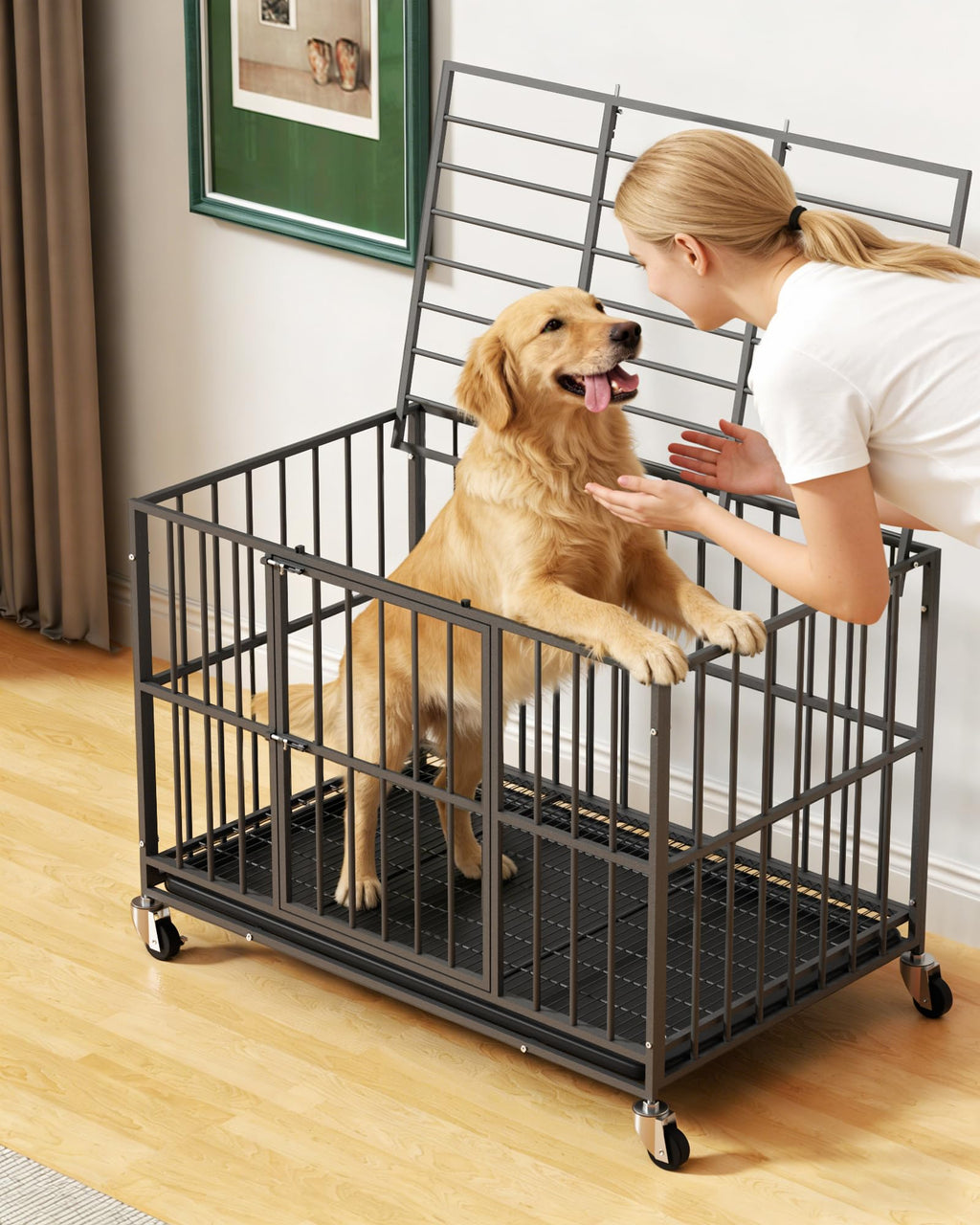 48 Inch Heavy Duty Black Dog Kennel X943