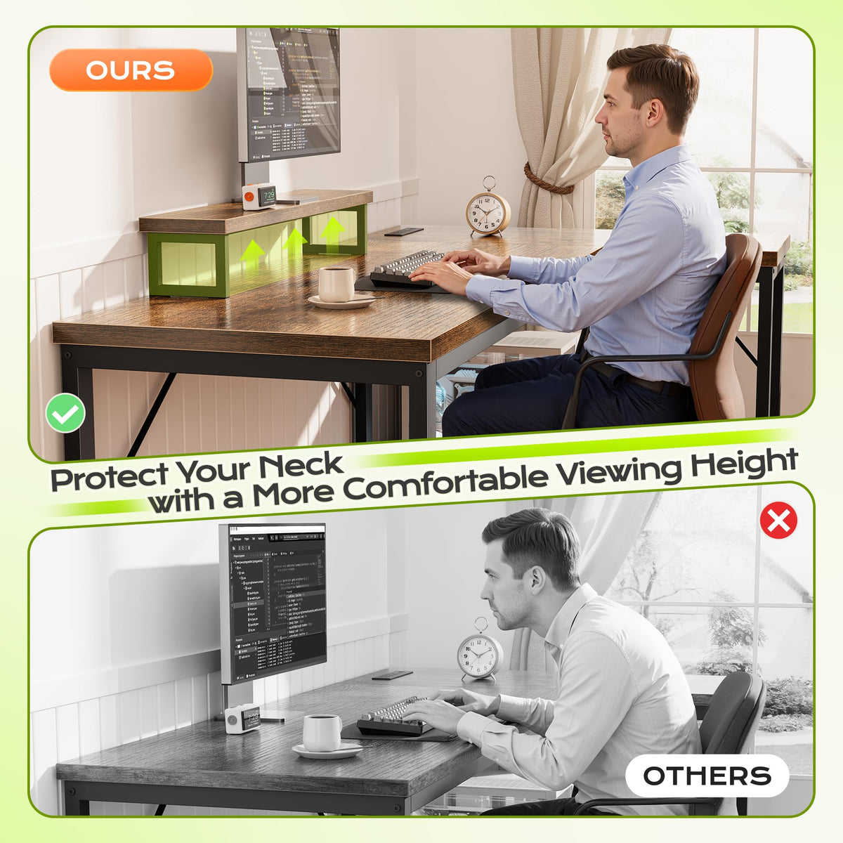53" L Shaped Computer Desk with Outlets J7892