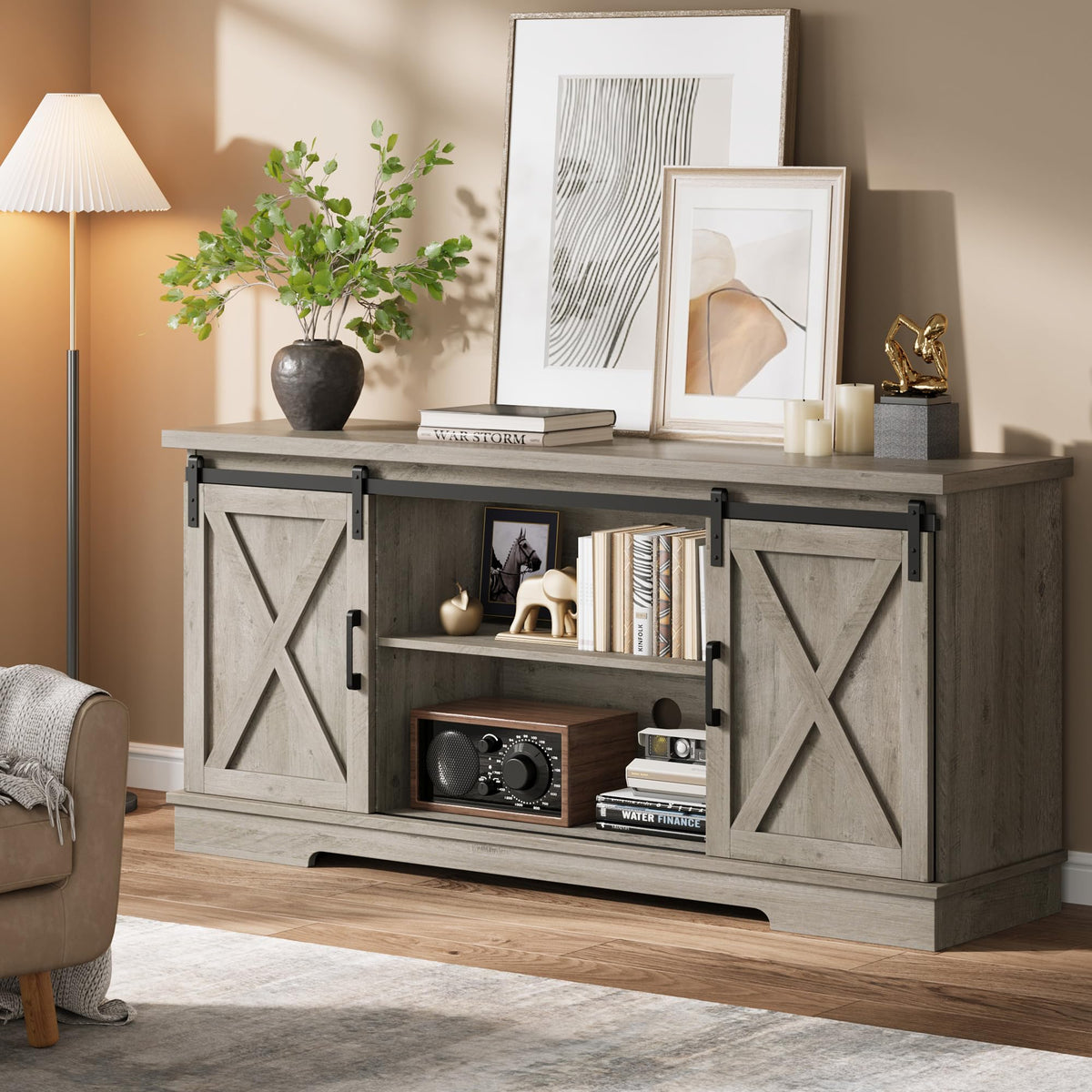 Farmhouse TV Stand and Entertainment Center G89507
