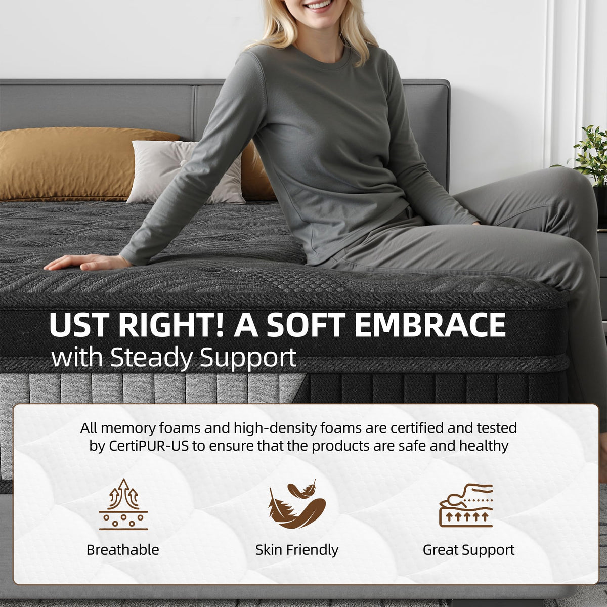12 Inch Full Hybrid Memory Foam Mattress A599502
