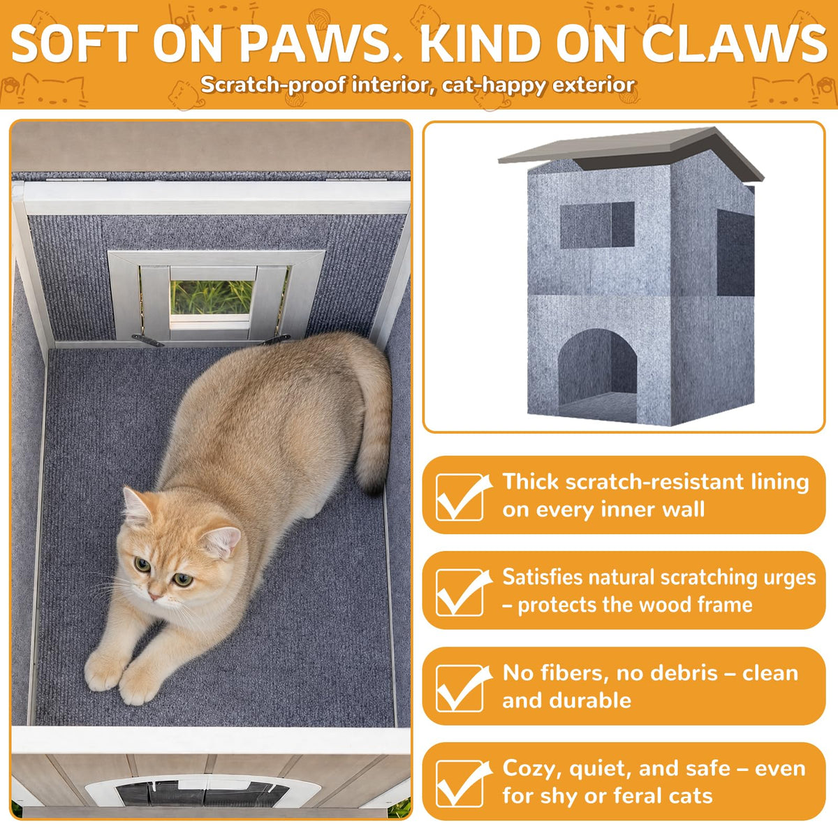 Weatherproof Wooden Outdoor Cat House X87390