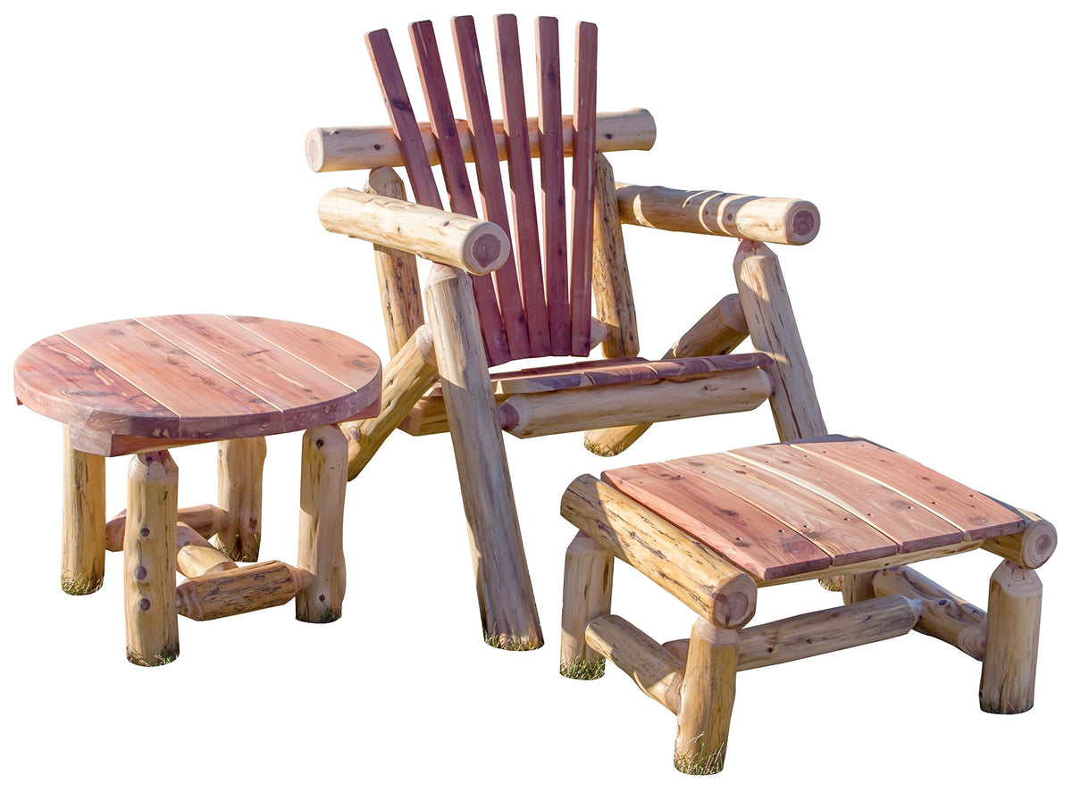 Red Cedar Log Adirondack Chair Set I813810